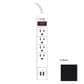 Helios Helios 4 Outlet Surge Protector with 2 USB Charging Ports In Black, , large