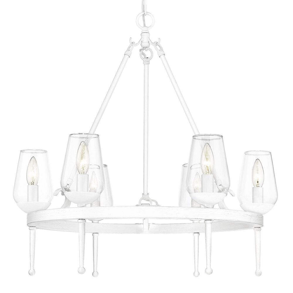 Golden Lighting Regent 6-Light Chandelier in Textured White Plaster, , large