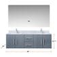 Lexora Home Geneva 60" Double Bathroom Vanity in Dark Grey with 2 cm White Carrara Marble Top and Rectangular Sinks, , large