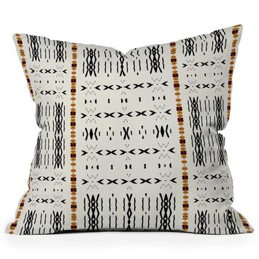 Deny Designs Tribal Western 18" Square Outdoor Throw Pillow in Beige and White, , large