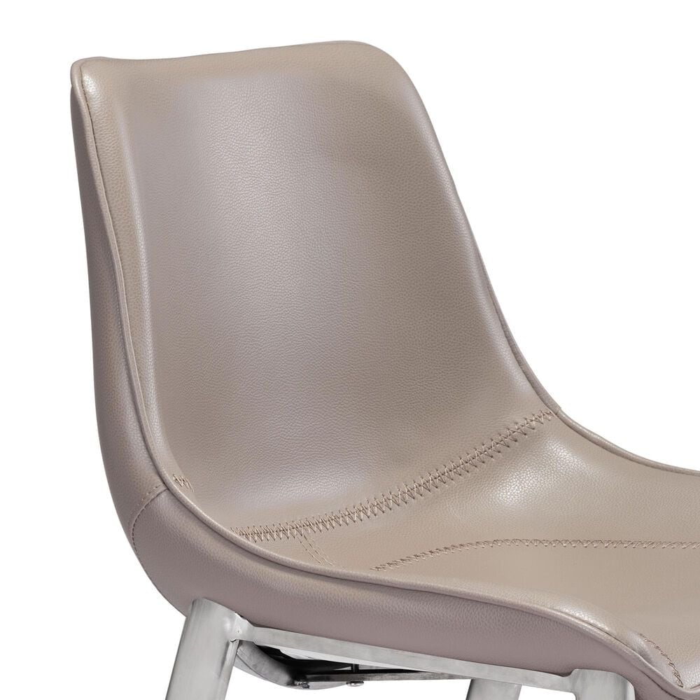 Zuo Modern Magnus Counter Stool in Gray and Silver &#40;Set of 2&#41;, , large