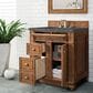 James Martin Vanities Bristol 30" Single Bathroom Vanity in Saddle Brown with 3 cm Parisien Bleu Quartz Top and Rectangular Sink, , large