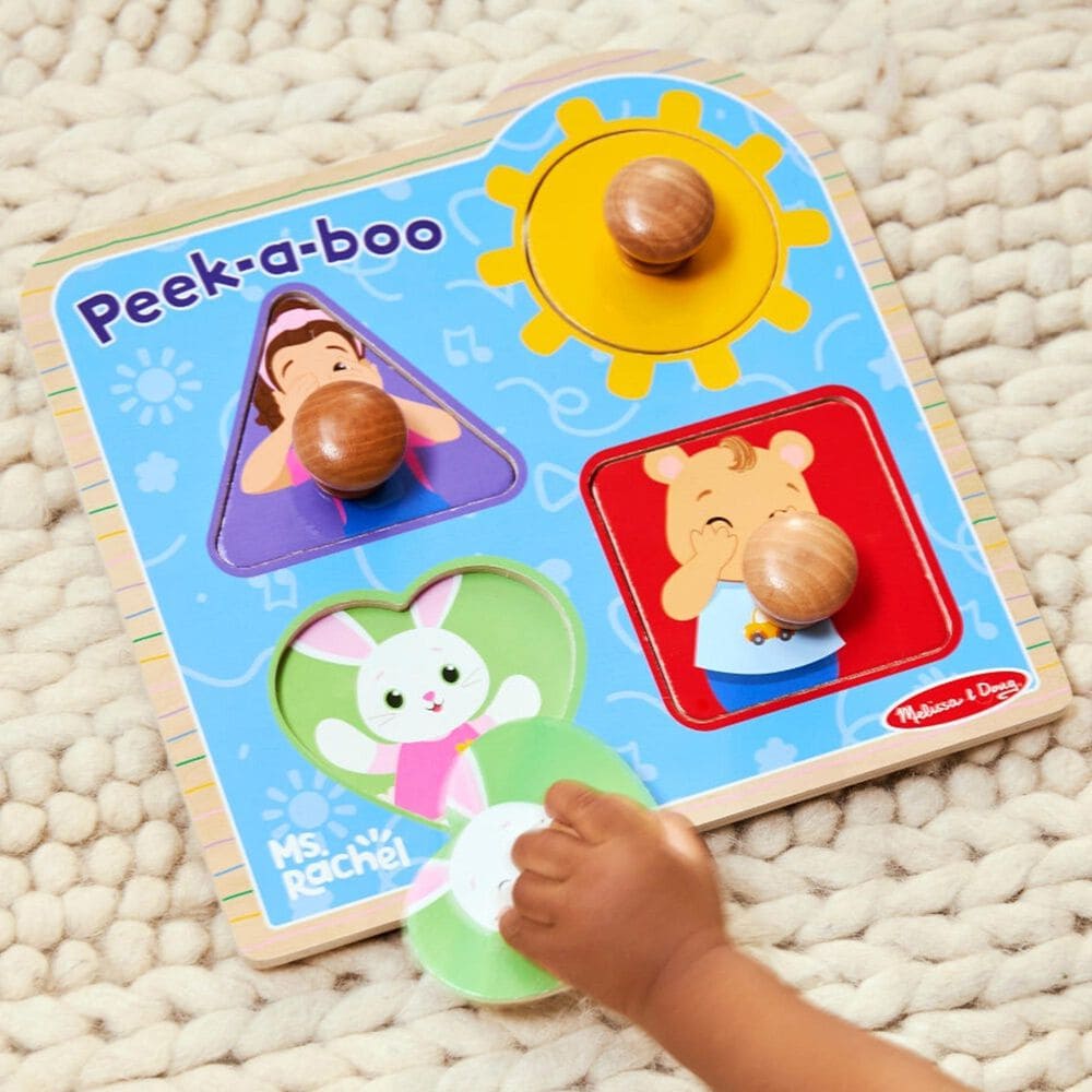 Melissa &amp; Doug 5-Piece Ms. Rachel Jumbo Knob Puzzles in Red, , large