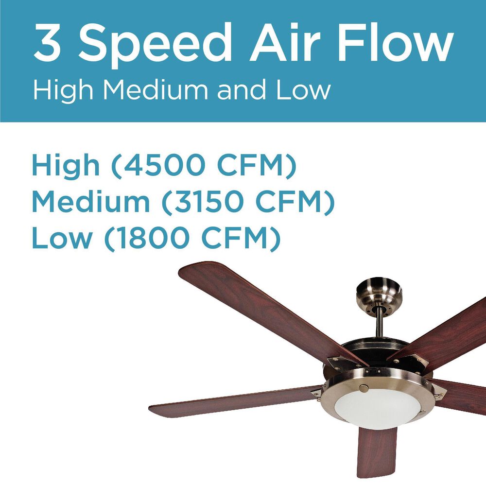 Black+Decker 52&quot; 5-Blade Retractable Blades Ceiling Fan with Light and Remote Control in Brushed Nickle and Mahogany, , large