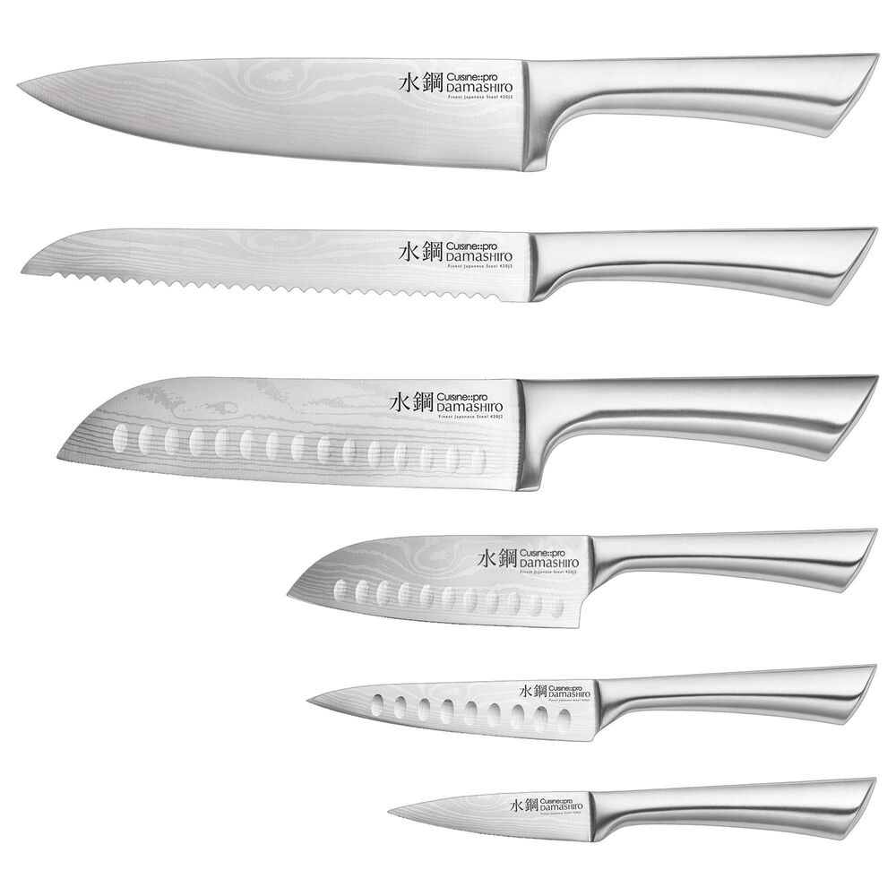Power A Damashiro 7-Piece Kin Knife Block Set in Stainless Steel, , large