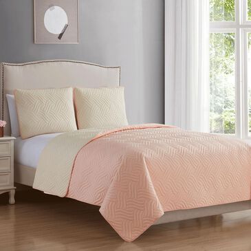 BCP Home Austin 3-Piece Queen Quilt Set in Blush and Cream, , large