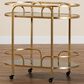 Baxton Studio Leighton 2-Tier Wine Cart in Gold, , large