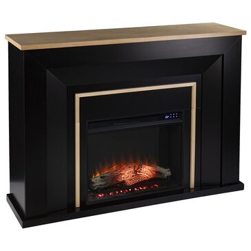 Southern Enterprises Cardington Wide Electric Fireplace in Black/Natural, , large
