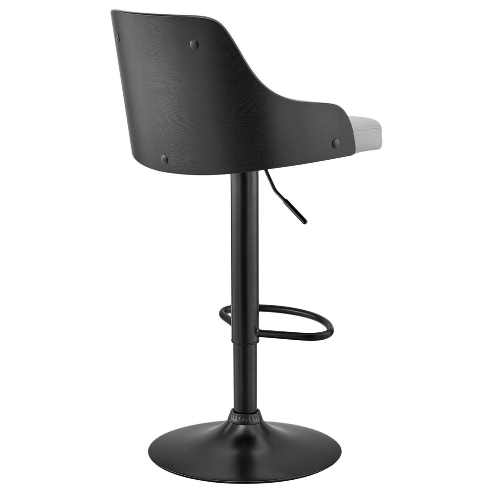 Armen Living Asher Adjustable Barstool in Gray and Black, , large