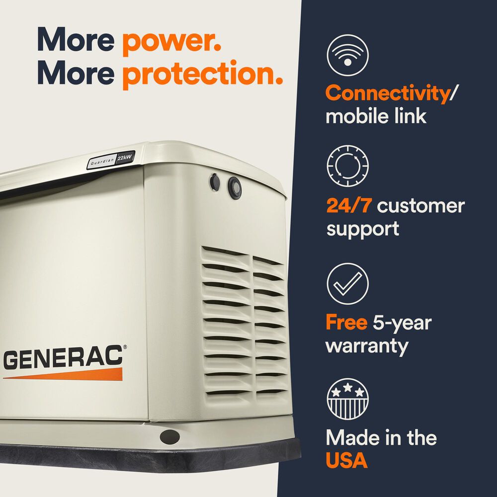Generac Guardian 22000-Watt Home Backup Generator, , large
