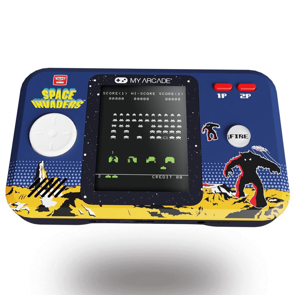 My Arcade Space Invaders Pocket Player Pro Controller in Black and Blue, , large