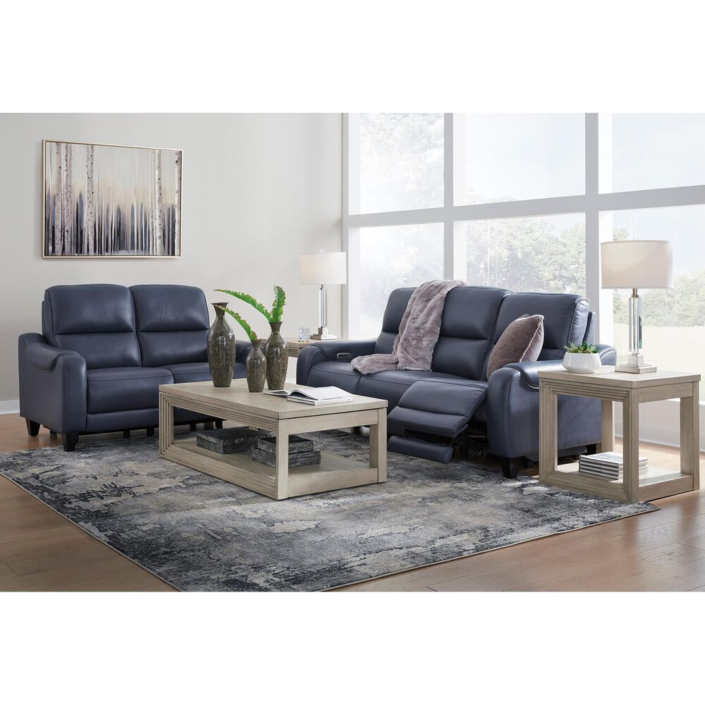 Ashley Mercomatic Power Reclining Sofa with Adjustable Headrest in Ocean, , large