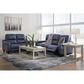 Ashley Mercomatic Power Reclining Sofa with Adjustable Headrest in Ocean, , large