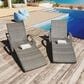 HOMLUX Outdoor Chaise Lounge in Grey (Set of 2), , large