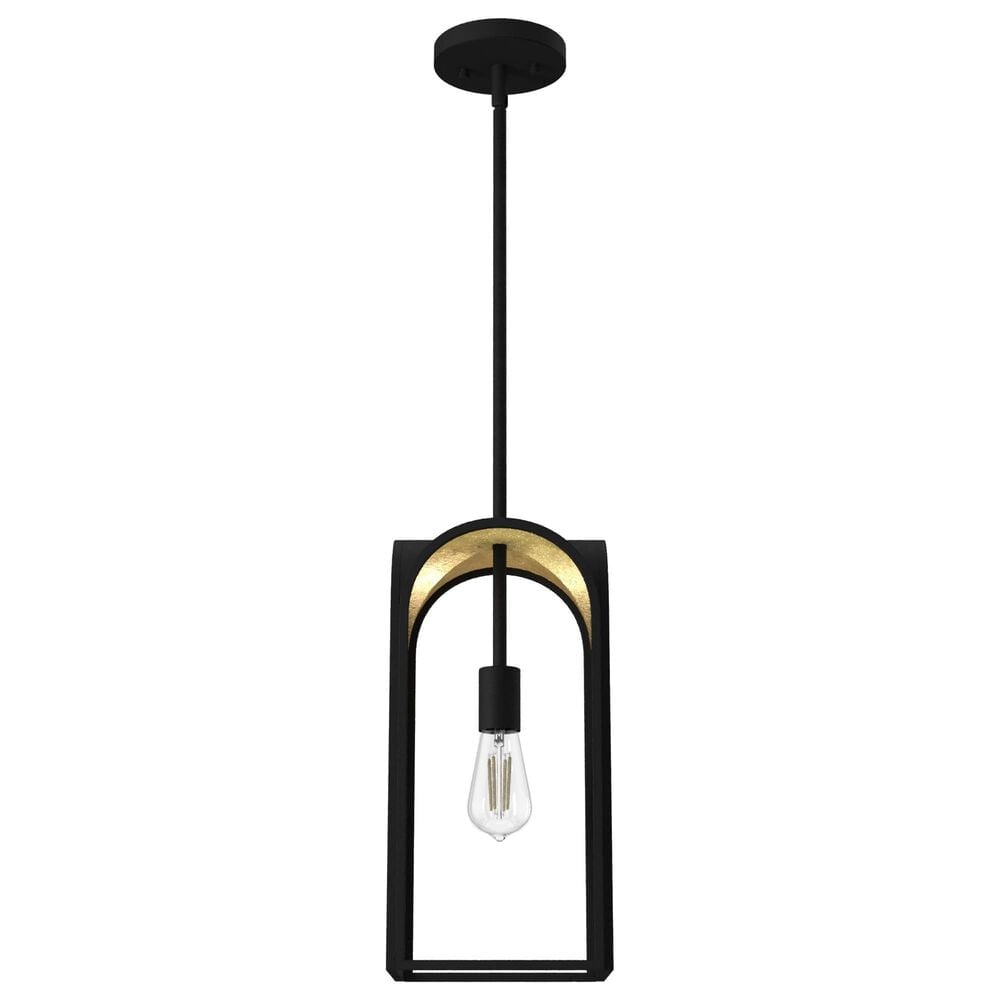 Hunter Dukestown 1-Light Mini Pendant in Natural Iron and Gold Leaf, , large