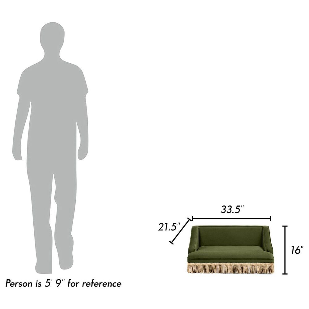 Jennifer Taylor Home Duchess 33" Medium Princess Pet Bed Sofa with Fringe Skirt in Olive Green, , large