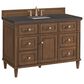 James Martin Vanities Lorelai 48" Single Vanity in Mid-Century Walnut with 3 cm Charcoal Soapstone Quartz Top, , large
