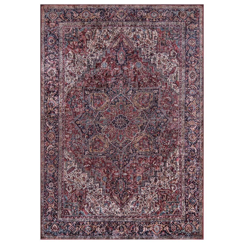 Momeni Karachi KAR-4 6" x 9" Burgundy Area Rug, , large