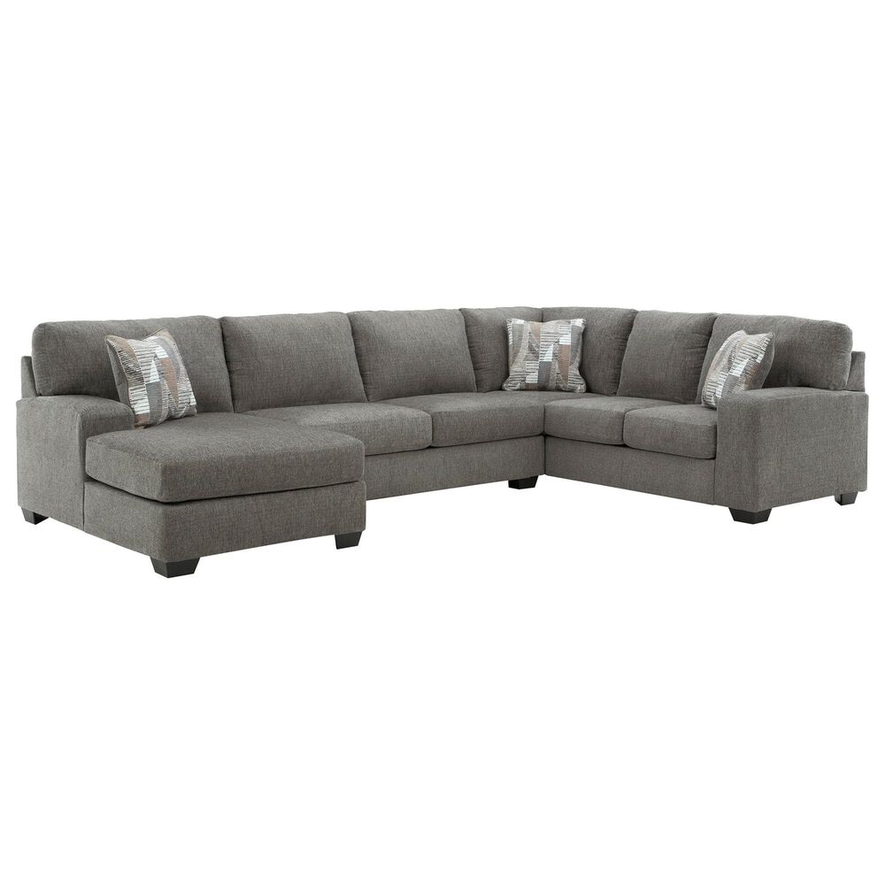 Ashley Clarington 3-Piece Sleeper Left Facing Sectional with Chaise in Greystone, , large
