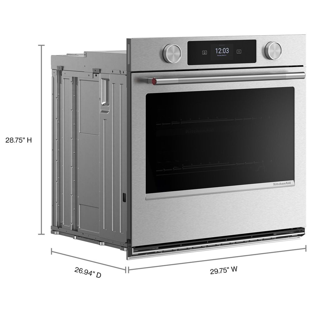 KitchenAid 30&quot; Single Wall Oven with Assisted Cook Cycles in PrintShield Stainless, , large