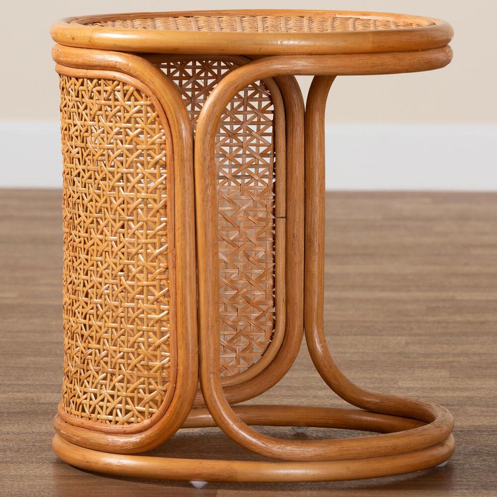 Baxton Studio Eldon End Table in Light Honey, , large