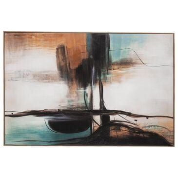 Ashley Brunonia 70.75" x 47.13" Wall Art in Teal, Orange and Black, , large