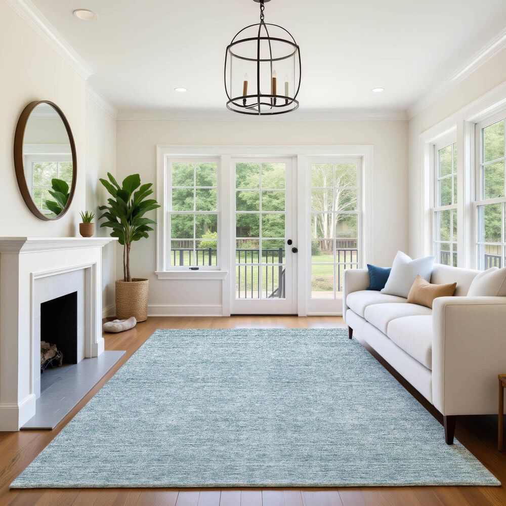 Dalyn Rug Company Soft Essentials Solid Sky 10' x 14' Indoor/Outdoor Area Rug, , large