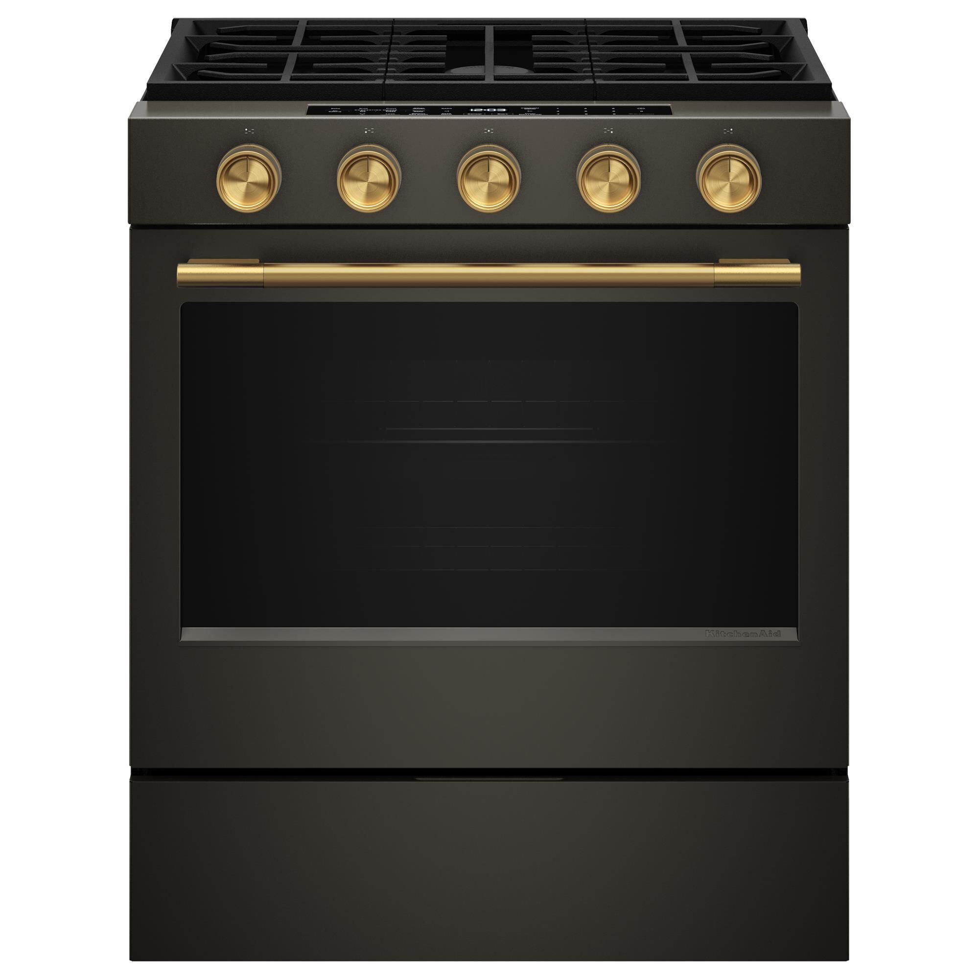 KitchenAid 5 Cu. Ft. Smart Slide-in Gas Range in Black Ore