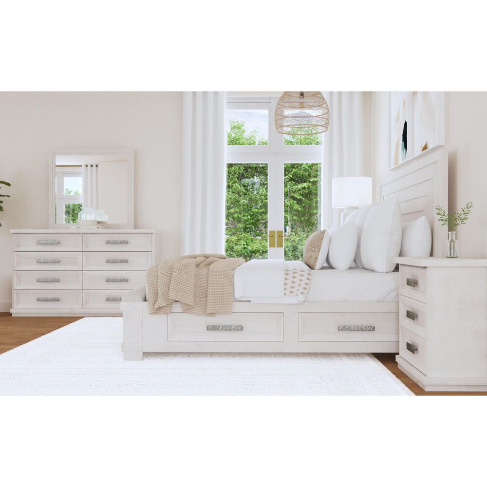 Mayberry Hill Avalanche 5-Piece King Bedroom Set in Antique White, , large