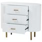 Baxton Studio Beyla 3-Drawer Dresser in White and Gold, , large