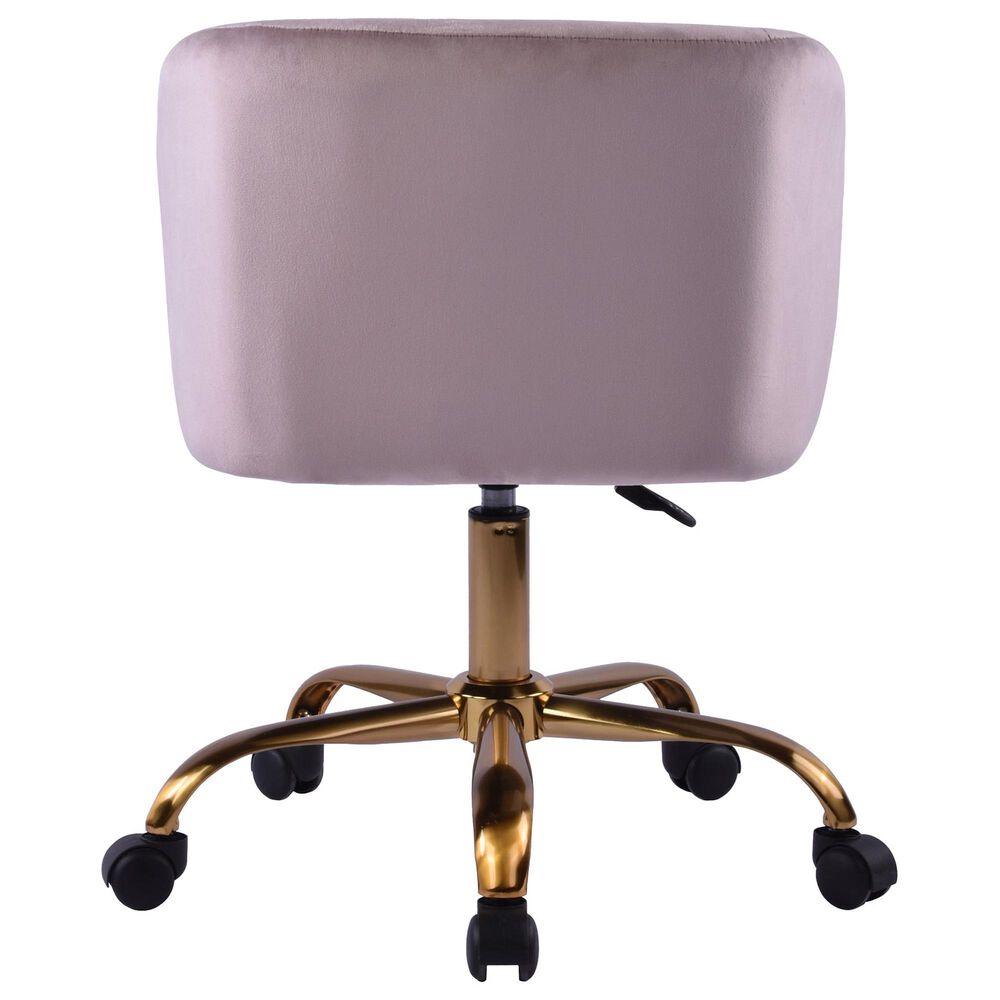 Impressions Vanity Rylee Swivel Vanity Chair with Pink Cushion in Antique Gold, , large
