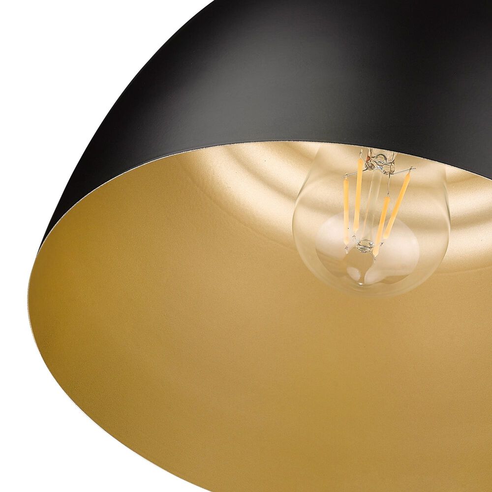 Golden Lighting Holmes 1-Light Flush Mount in Matte Black, , large