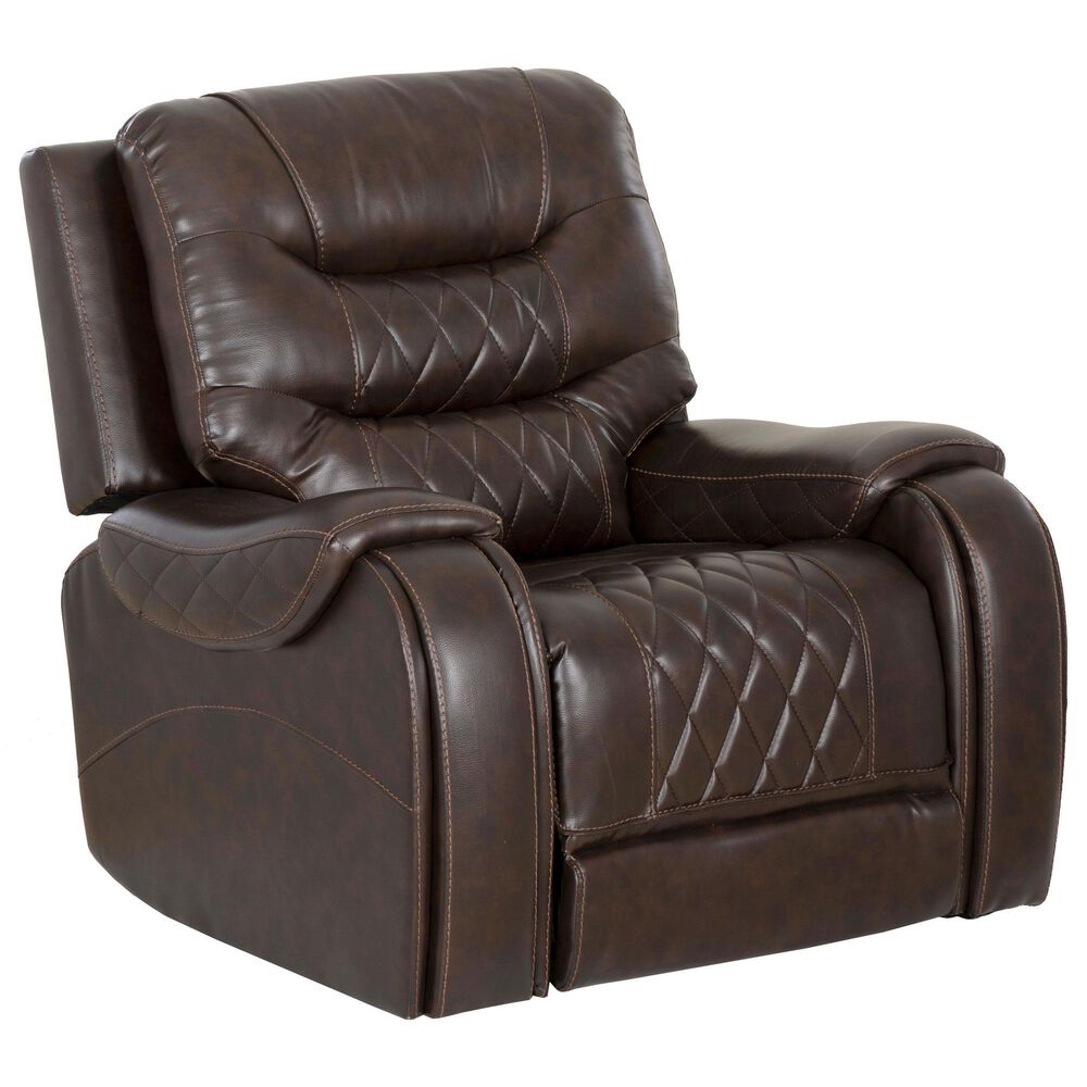 Linon Home Decor Barrett Power Glider Recliner in Rich Brown, , large