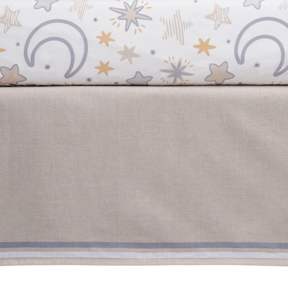 Oxford Baby Star Gazer 3-Piece Baby Crib Nursery Bedding Set in White and Beige, , large