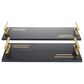 Maple and Jade 2-Piece Tray Set with Handles in Matte Black and Gold, , large