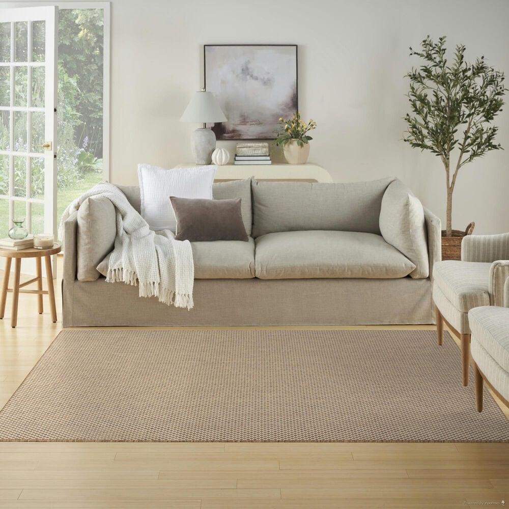 Nourison Courtyard Jute and Ivory 5&#39; x 7&#39; Indoor/Outdoor Area Rug, , large
