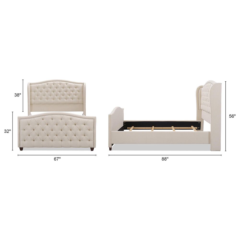 Jennifer Taylor Home Marcella Queen Upholstered Bed in Sky Neutral NFM