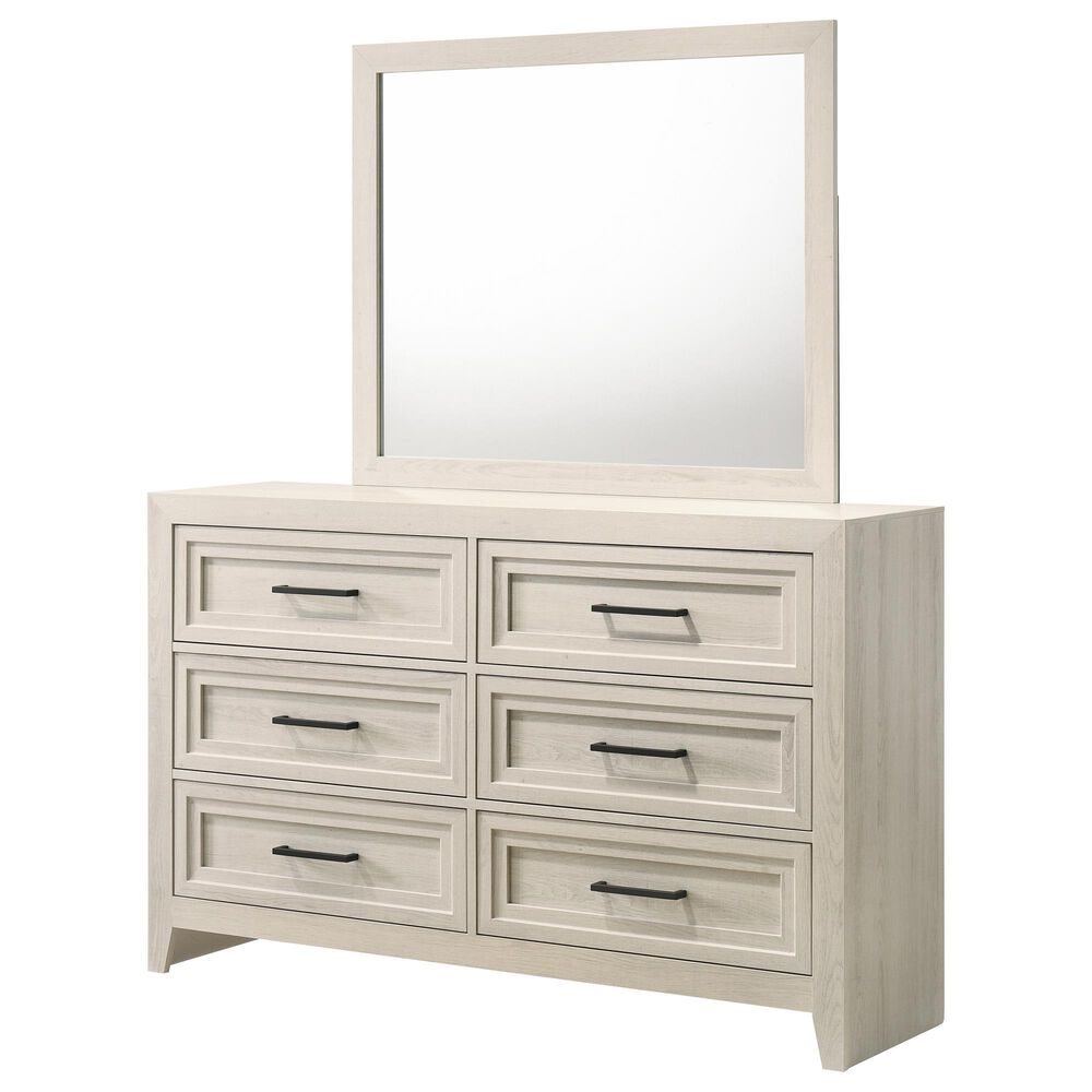 Crown Mark Lorriane 5-Piece King Bedroom Set in White, , large