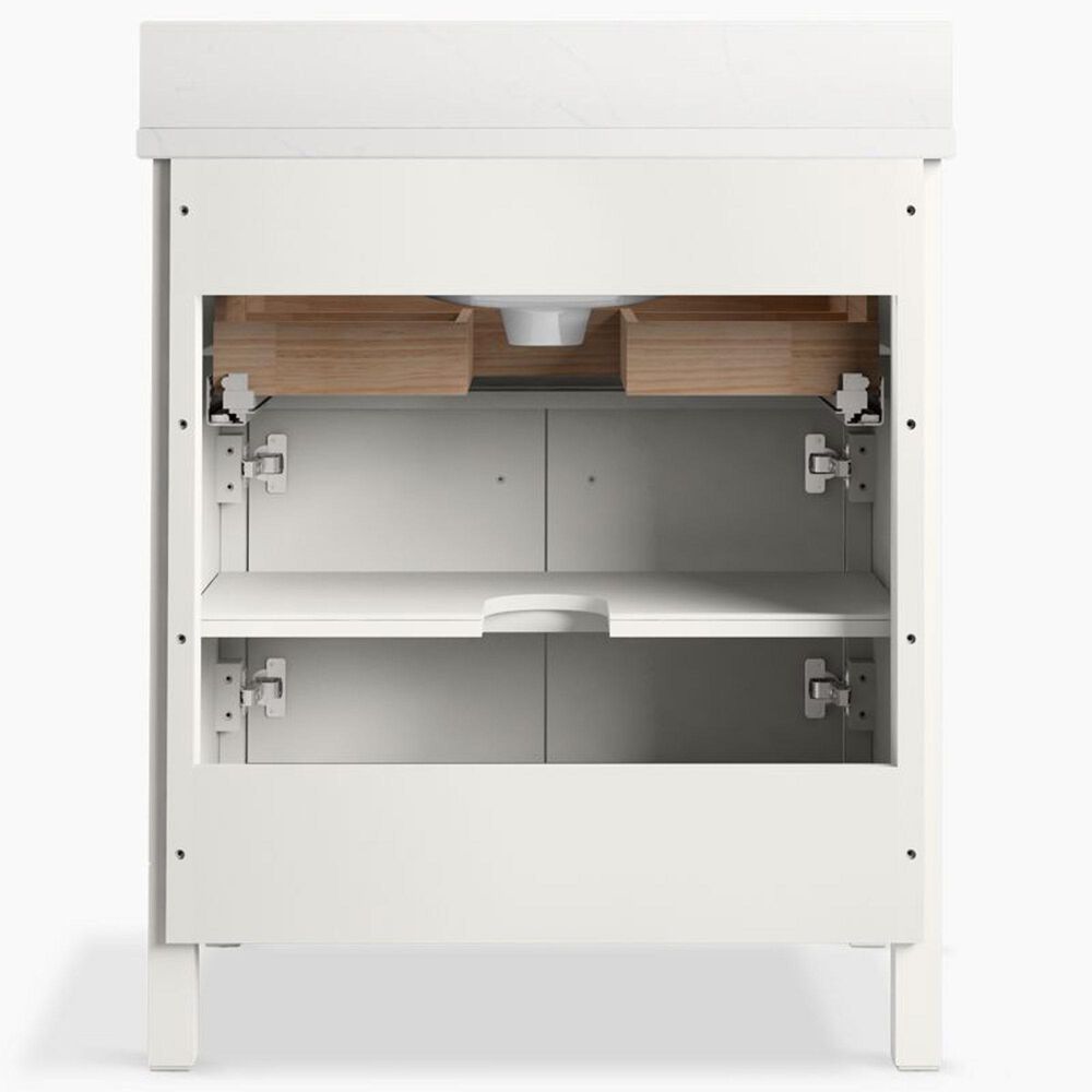 Kohler Malin 30" Single Bathroom Vanity in White with 3 cm White Quartz Top and Rectangular Sink, , large