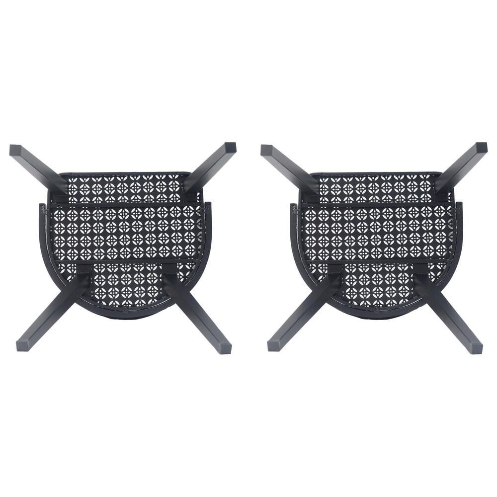 Hearth and Haven Milan Outdoor Dining Chair in Black (Set of 2), , large