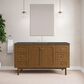 James Martin Laurent 60" Single Bathroom Vanity in Honey Oak with 3 cm Parisien Bleu Silestone Top and Rectangular Sink, , large