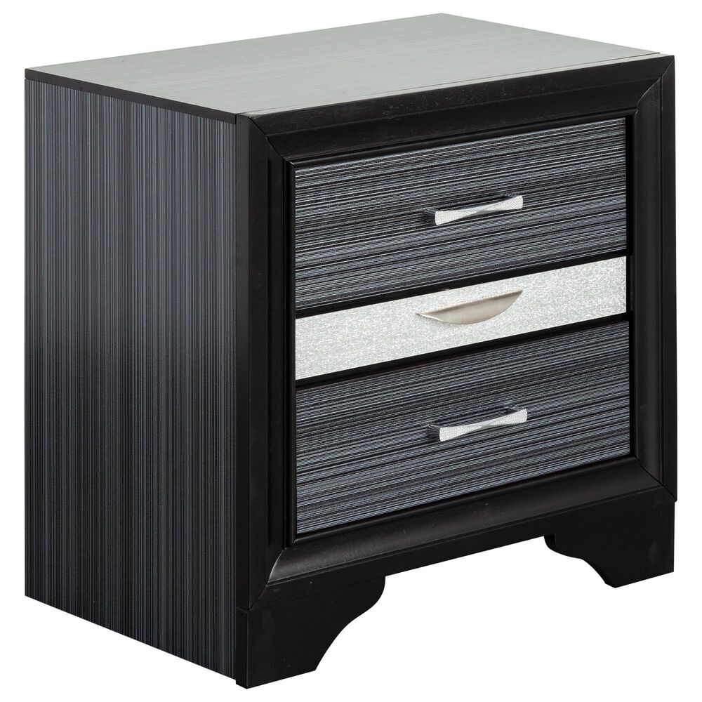 Gunnison Co. Naima 2 Drawer Nightstand in Black, , large