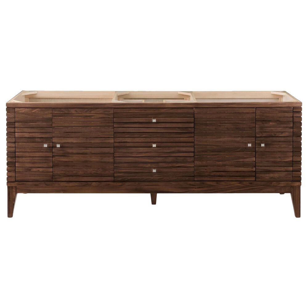 James Martin Linear 72" Double Vanity Cabinet in Mid Century Walnut, , large