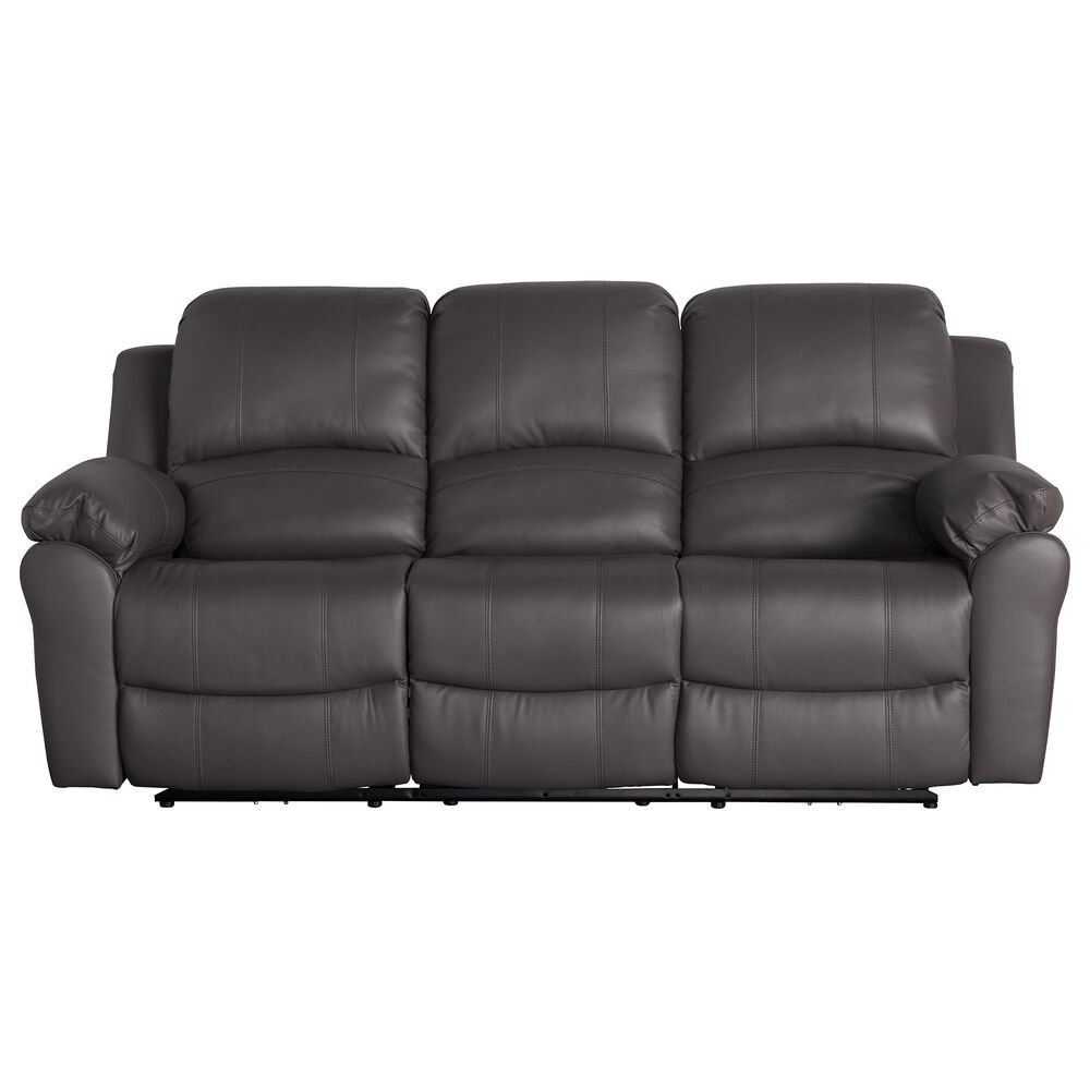 Oxford Furniture Cheers Leather Power Reclining Sofa in Madras Gray, , large