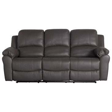 Oxford Furniture Cheers Leather Power Reclining Sofa in Madras Gray, , large