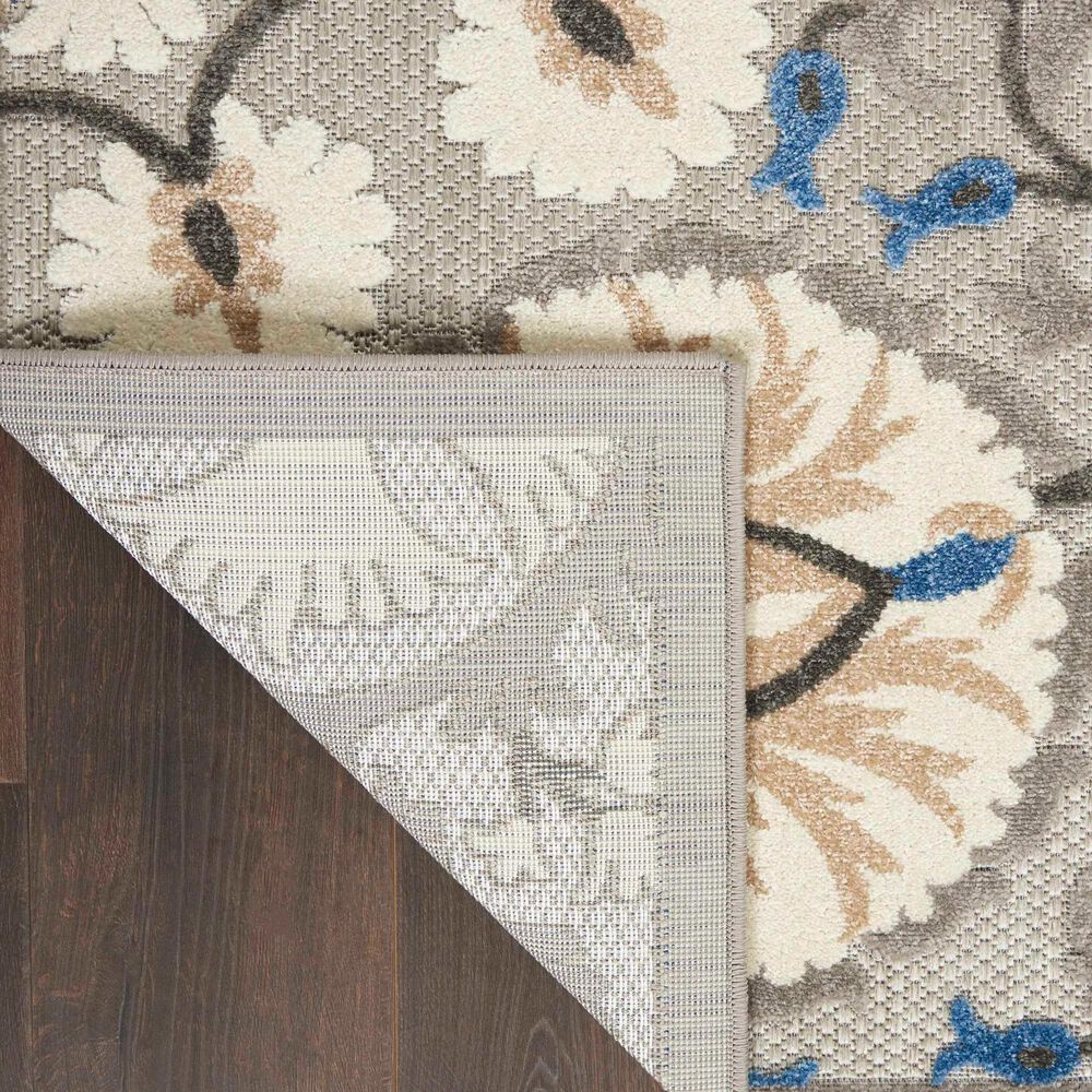 Nourison Aloha Floral 2&#39;8&quot; x 4&#39; Grey and Multicolor Indoor/Outdoor Area Rug, , large