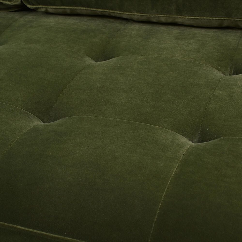 Jennifer Taylor Home Nicholas Stationary Sofa in Olive Green Velvet, , large