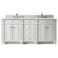 James Martin Vanities Bristol 72" Double Bathroom Vanity in Bright White with 3 cm White Zeus Quartz Top and Rectangular Sinks, , large