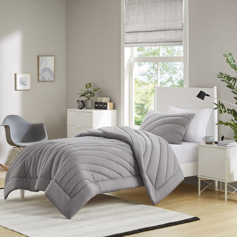 Hampton Park Juniper 2-Piece Twin/Twin XL Comforter Set in Grey, , large