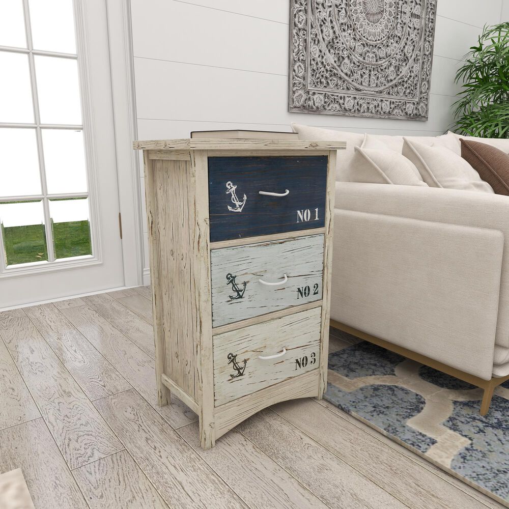 Maple and Jade Coastal Chest in White, , large